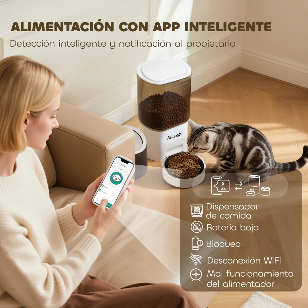 Dispensatore Cibo per Gatti e Cani 3L App ¨C zephmum ¨C LED