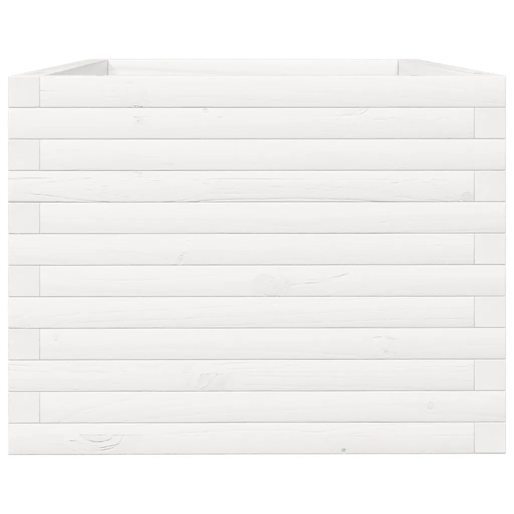 Fioriera da Giardino-Vaso da Esterno Bianca 90x60x49,5cm Legno Massello di Pino 861708