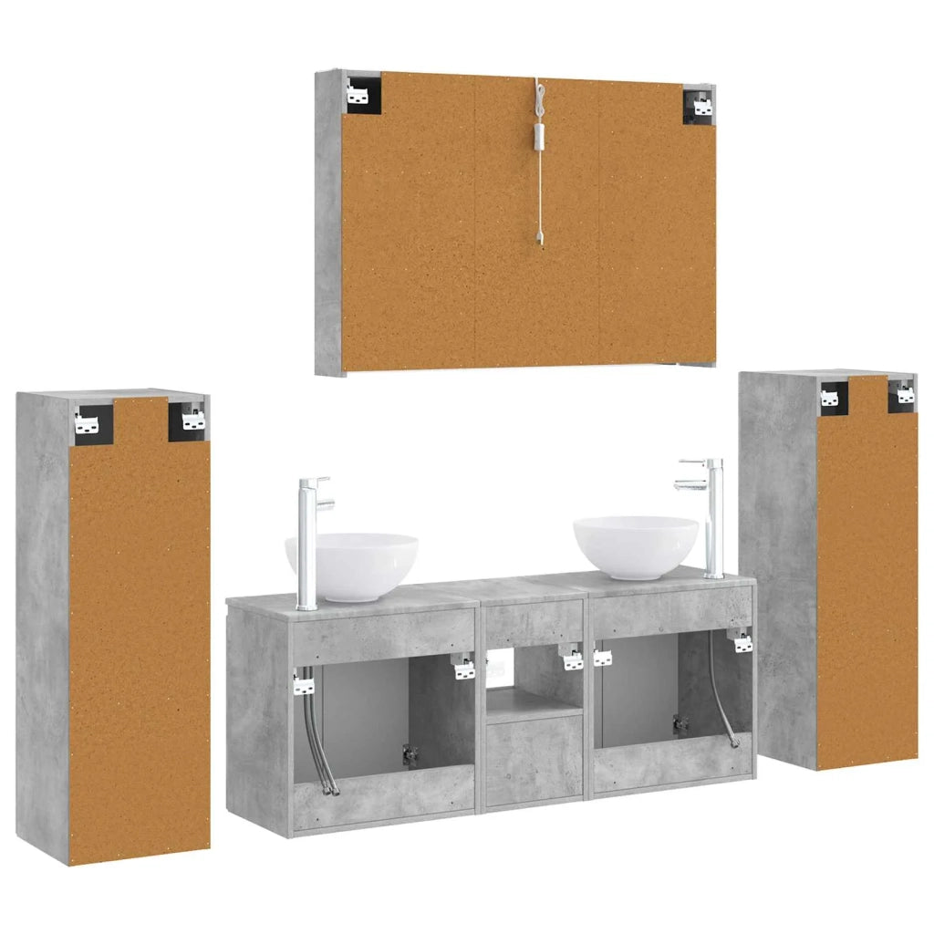 Set di mobili per il bagno 6 pcs Grigio Cemento 3407154