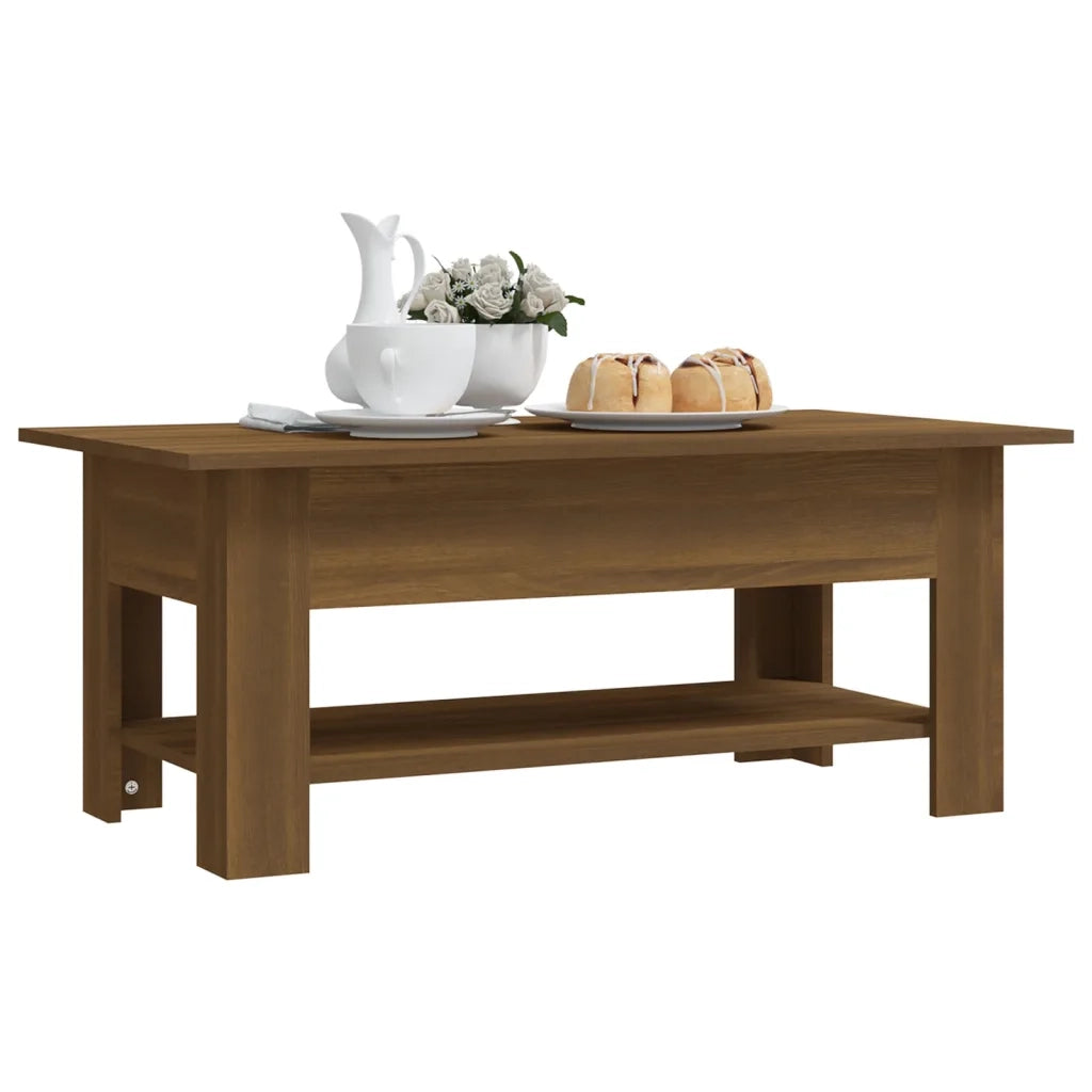 Tavolino da Salotto Rovere Marrone 102x55x42 cm in Truciolato cod mxl 6252