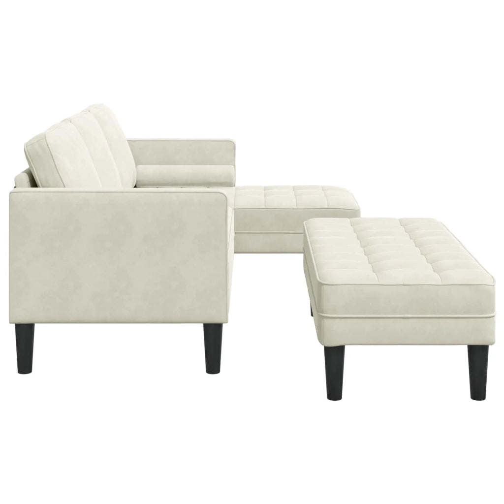 Set di divani con cuscino 2 pcs Crema Poliestere 3329272