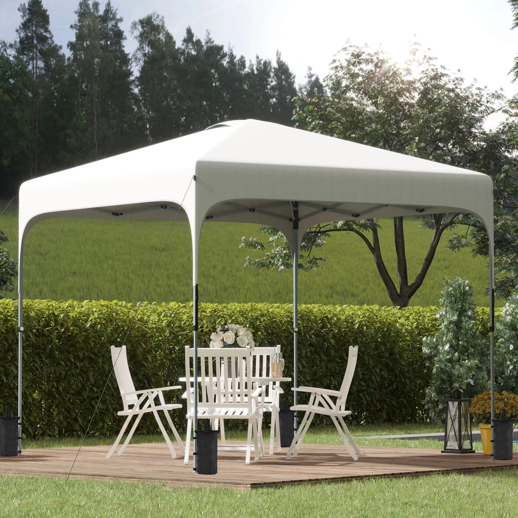 Gazebo da giardino pieghevole ¨C zephmum ¨C bianco 2.5x2.5m tessuto Oxford anti-UV