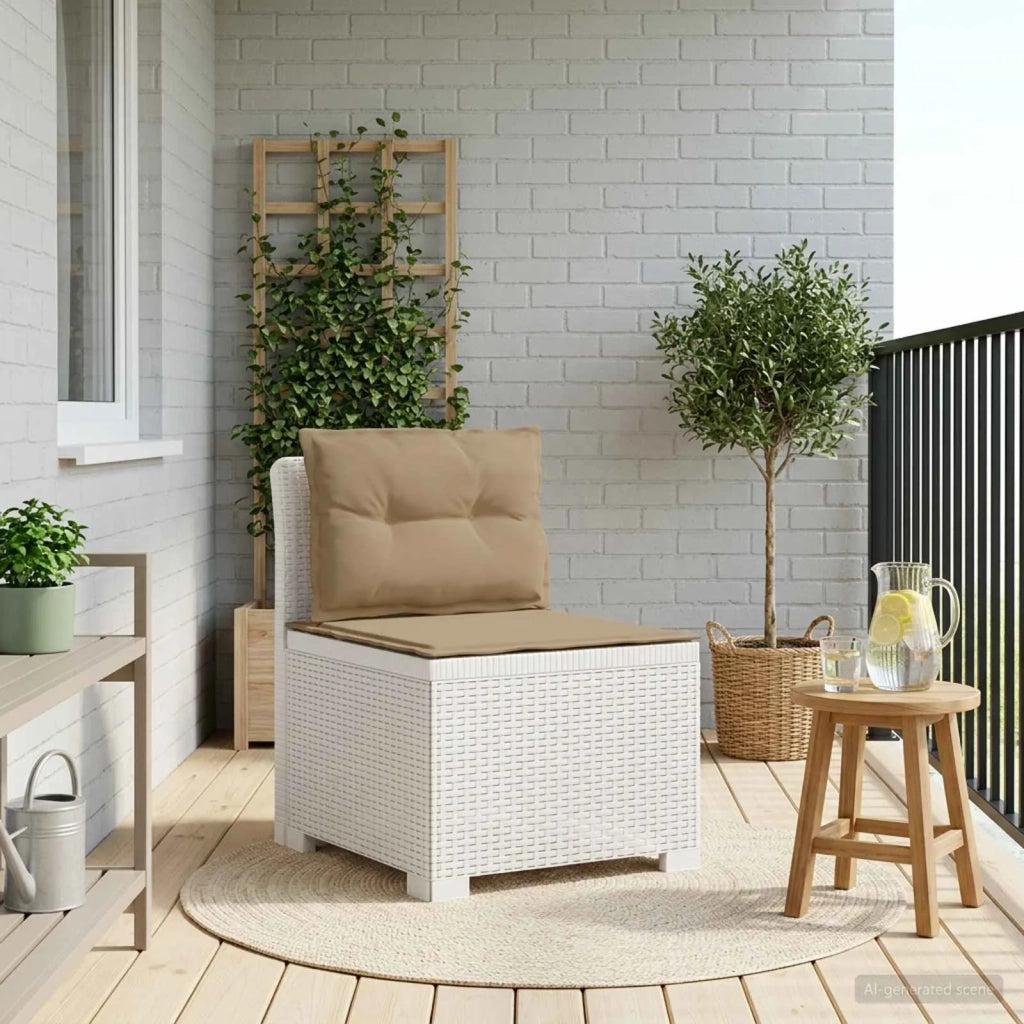 Divano da esterno-Divano da Giardino a 1 Posto con Cuscini Aspetto Rattan PP 750739