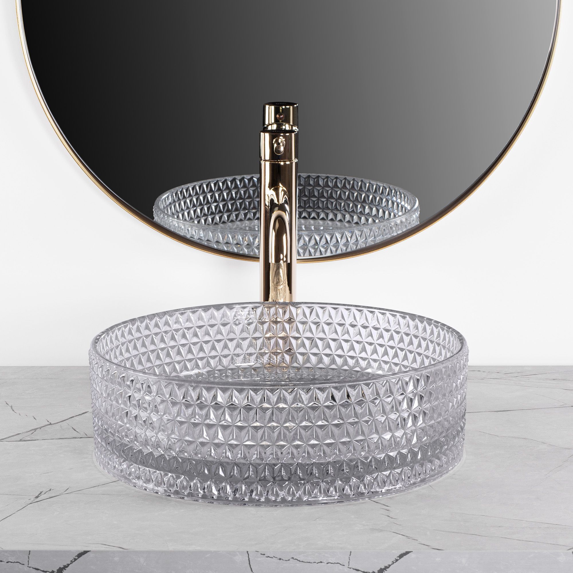 Lavabo Da Appoggio Rea Cristal Light Grey