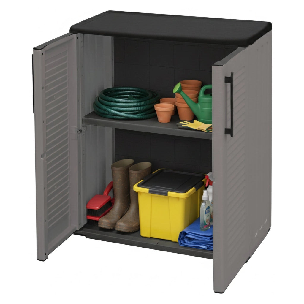 Mobile da Giardino Arisa, Armadio da Esterno un Ripiano Made in Italy, 68x37x84h cm Grigio