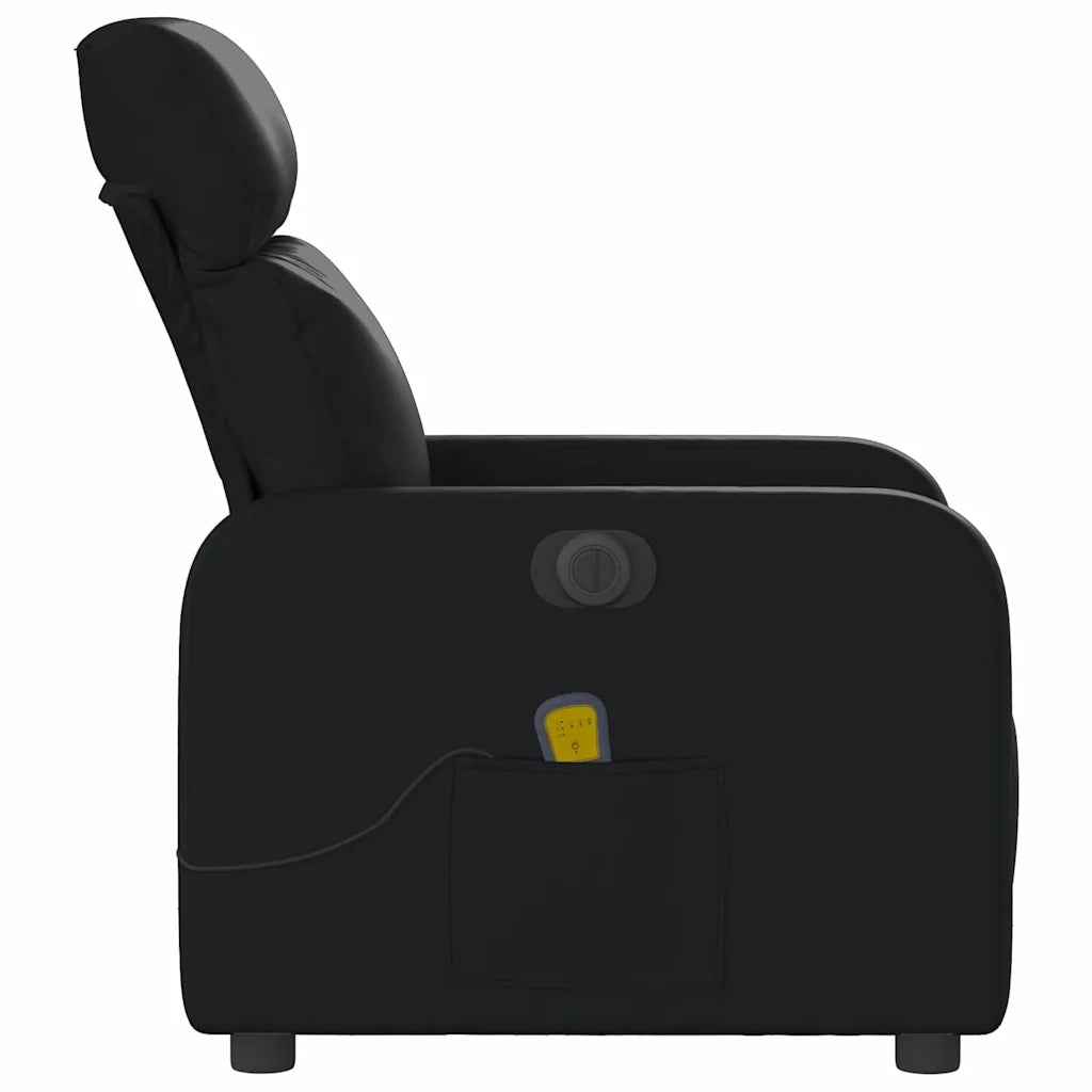 Poltrona Massaggiante | Sedia Relax Reclinabile Elettrica Nera in Similpelle