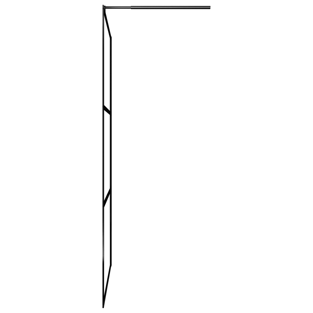 Parete Doccia Walk-in in Vetro Trasparente ESG Nera 90x195 cm 149149