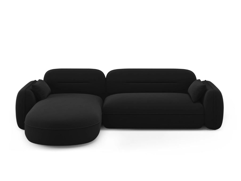 Cosmopolitan Design - Divano angolare modulare sinistro "Sydney" 4 posti in velluto nero 