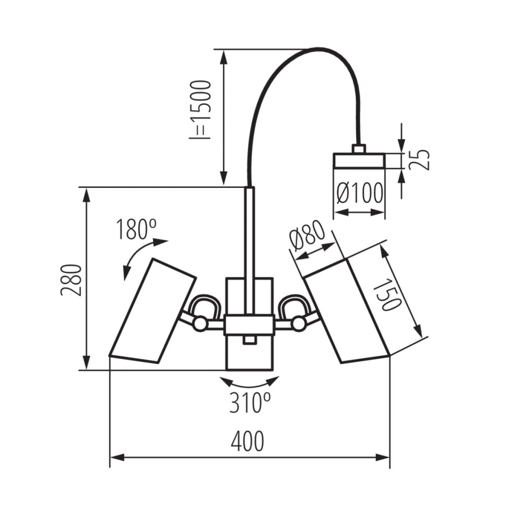 Lampadario Kanlux AGZAR bianco 3 luci E14 orientabile
