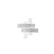 Plafoniera Lara piccola in vetro bianco con dettagli foglia argento 50x50xm, 2 luci E27, IP20, max 2x52W, stile moderno, lampadine escluse