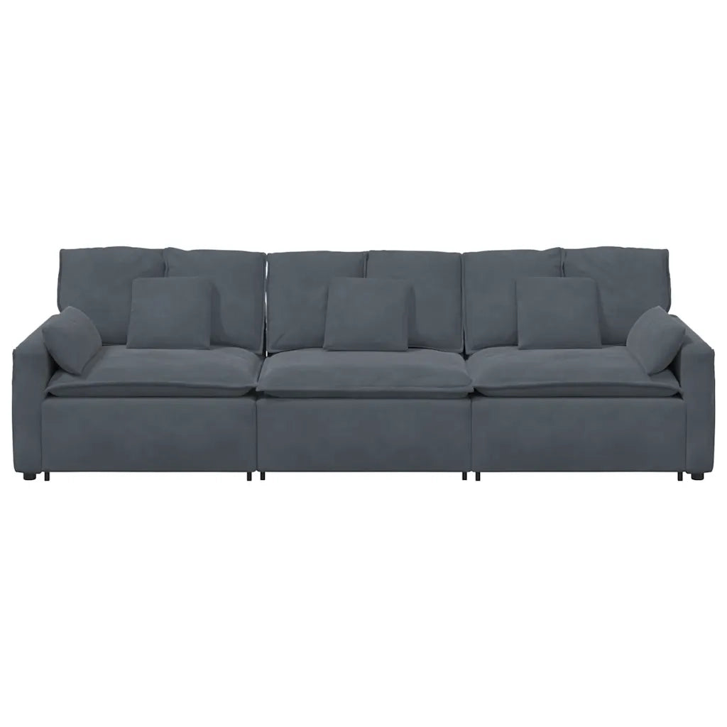 Divano Modulare con Cuscini Grigio Scuro 3321100