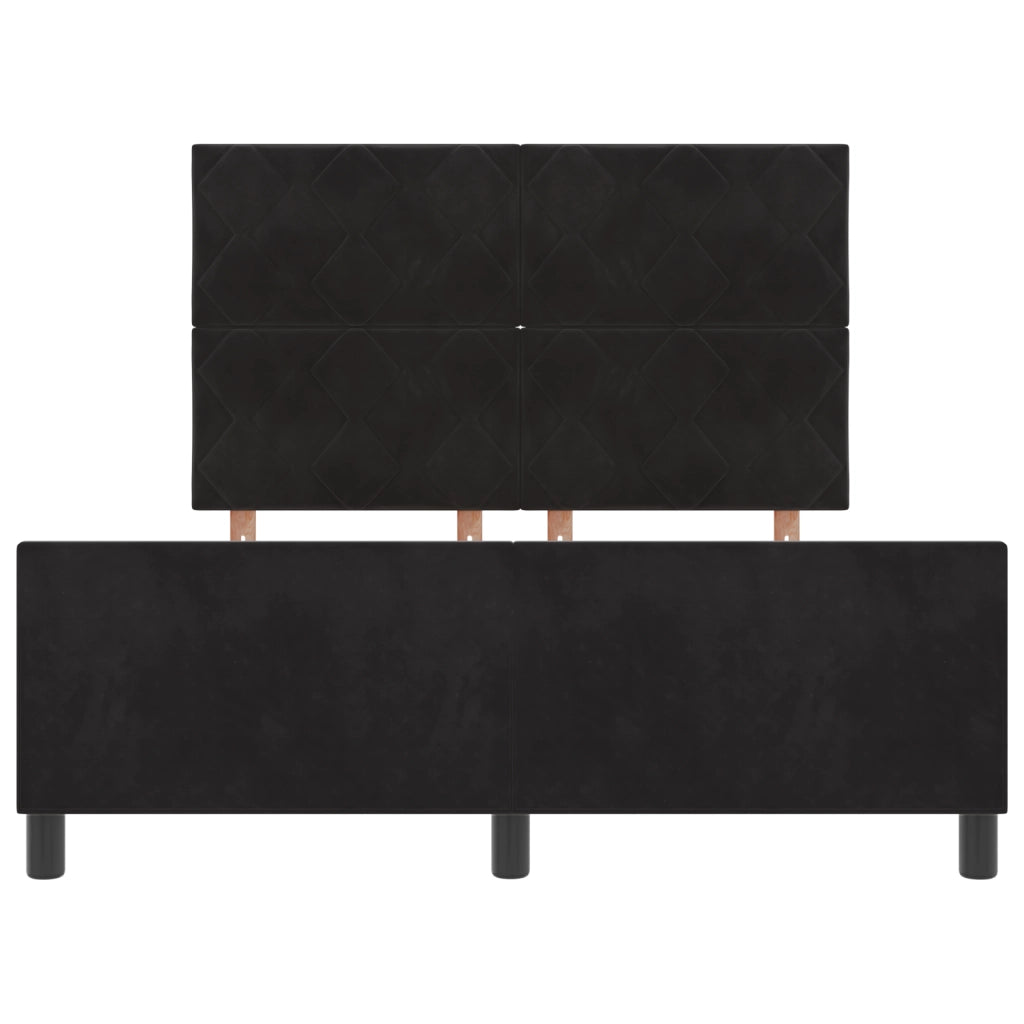 letto Nero 140x190 cm Velluto