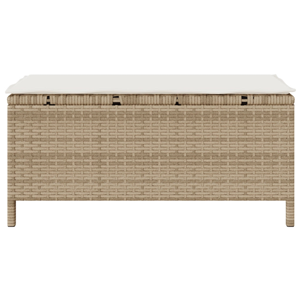 Set da pranzo da giardino 3 pezzi con cuscini in polyrattan beige e acacia