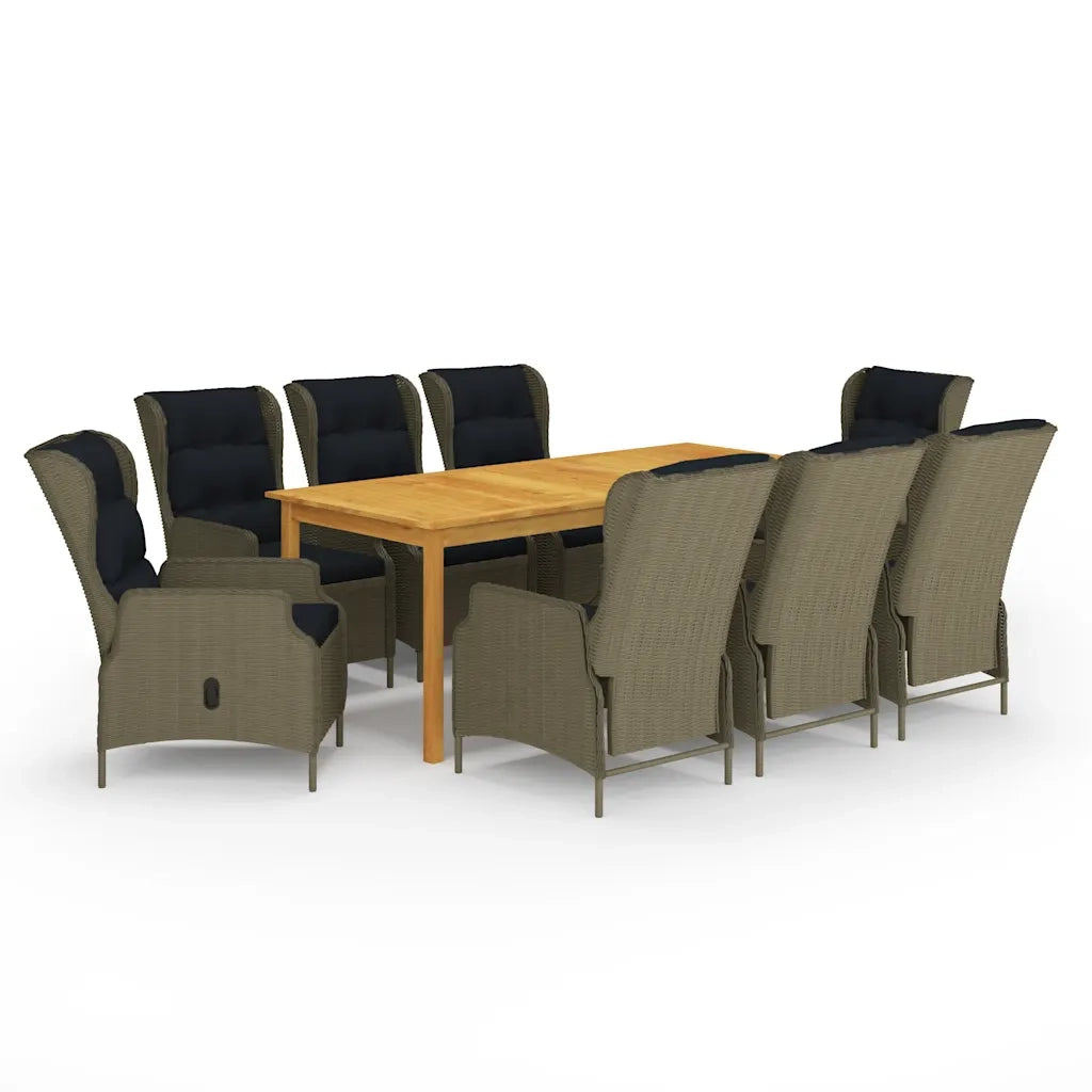 Set da Pranzo da Giardino 9 pz Marrone cod mxl 40857