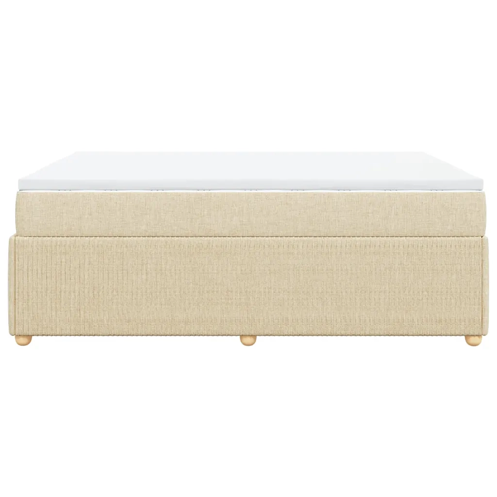 Giroletto a Molle con Materasso Crema 140x19 cm in Tessuto 3285572