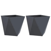 Set di 2 fioriere da terrazzo moderne da 50 x 50 x 50 cm con un elegante design per esterni in acciaio antracite 02_0053081
