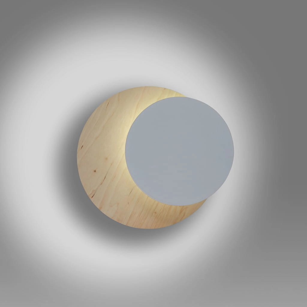 Applique Emibig Circle 1 luce bianco/legno chiaro G9