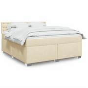 Giroletto a Molle con Materasso Crema 180x200 cm in Tessuto