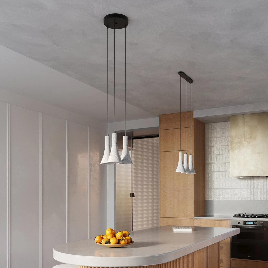 Lampada sospesa CALIDA cemento grigio doppia 2xE14 Pure Lume