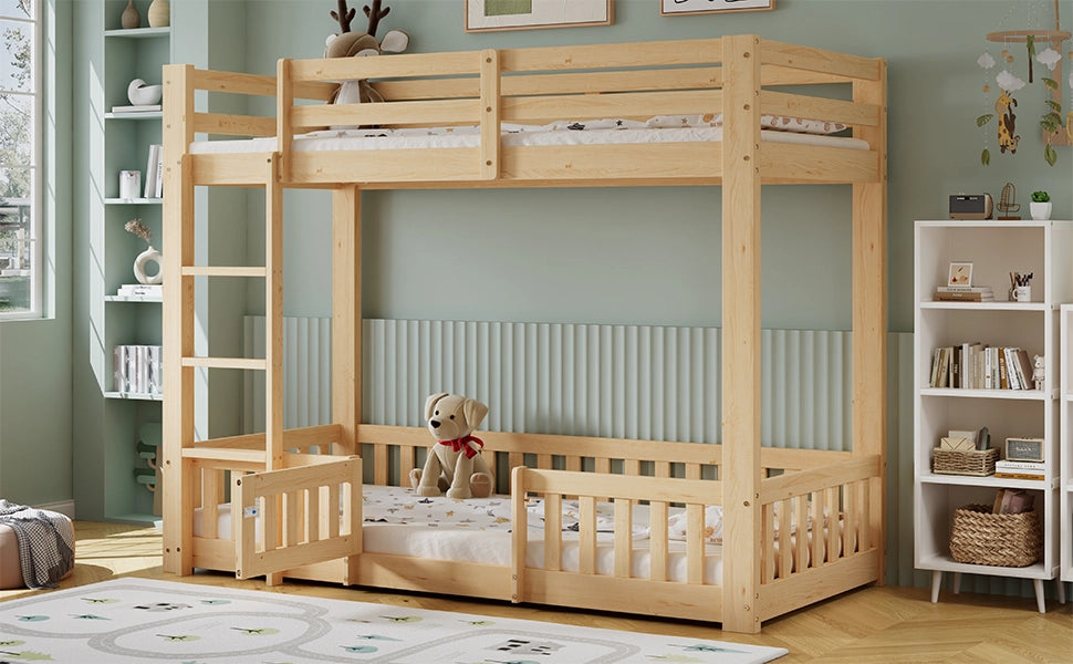 letto a castello legno naturale 90 x 200 cm