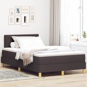 Letto con rete a doghe e materasso marrone scuro 120x200 cm in tessuto