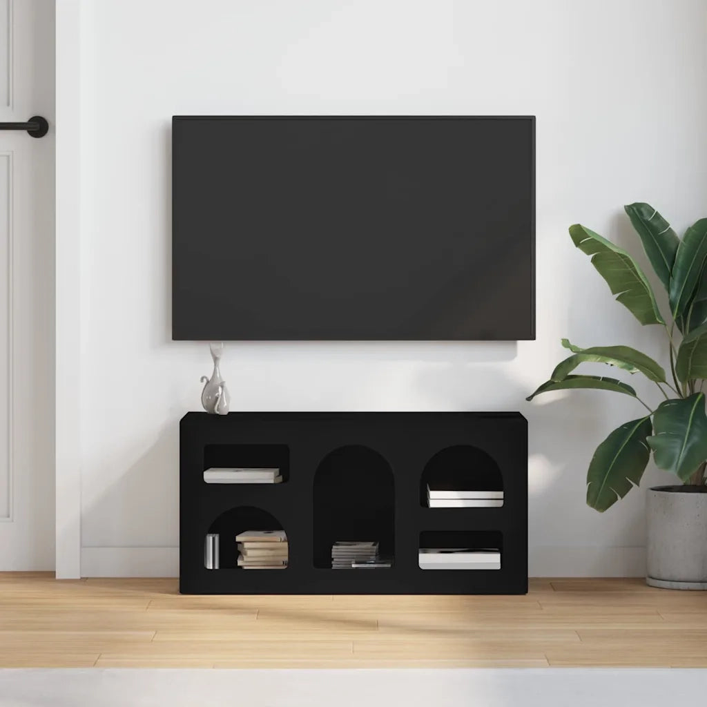 Mobile TV Nero 80 x 35 x 40 cm Legno multistrato 891275