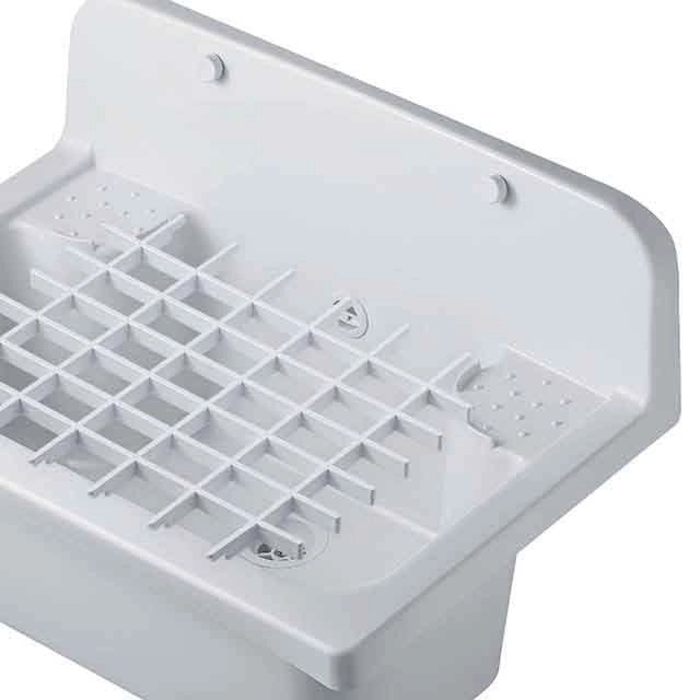 PILOZZO MAXI da muro in PP - Dim: 55 X 37 cm - Completo di GRIGLIA - CR - Colore: BIANCO LUCIDO