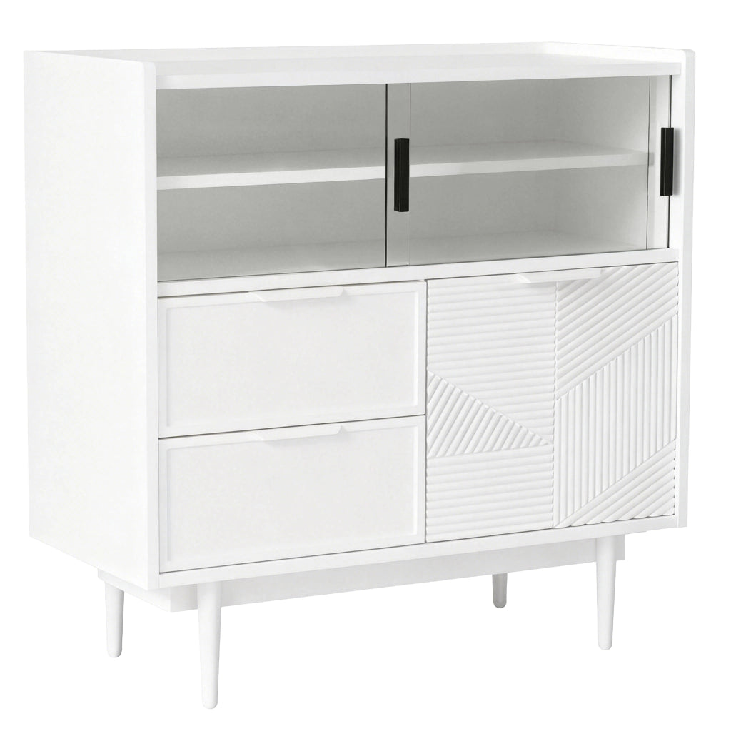 Armadietto da bagno con LED, ante scorrevoli in vetro e vani aperti, per bagno e soggiorno, bianco, 80 cm