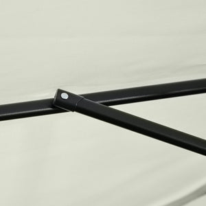 Mezzo Ombrellone da Giardino 230x130x249 cm in Metallo e Poliestere Crema