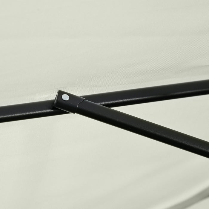 Mezzo Ombrellone da Giardino 230x130x249 cm in Metallo e Poliestere Crema