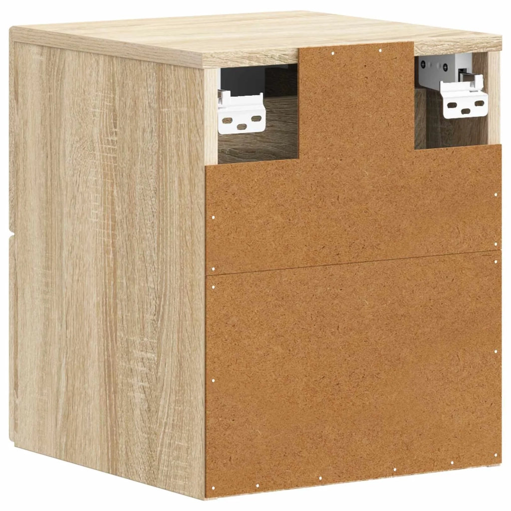Comodino | Armadio da Notte | Mobiletto da notte a muro Rovere Sonoma 34,5 x 33 x 40 cm