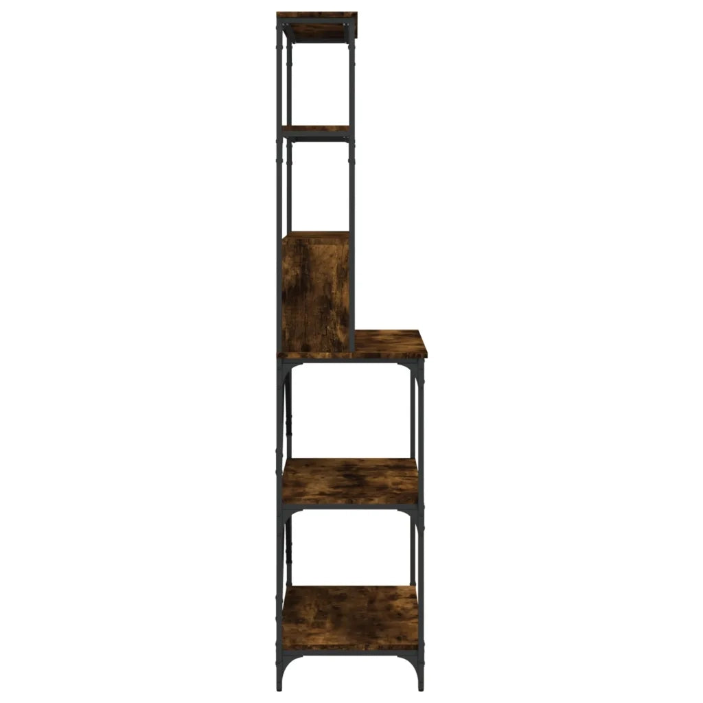 Mensola da cucina-Scaffale Cucina 6 Ripiani Rovere Fumo 90x40x180cm Multistrato