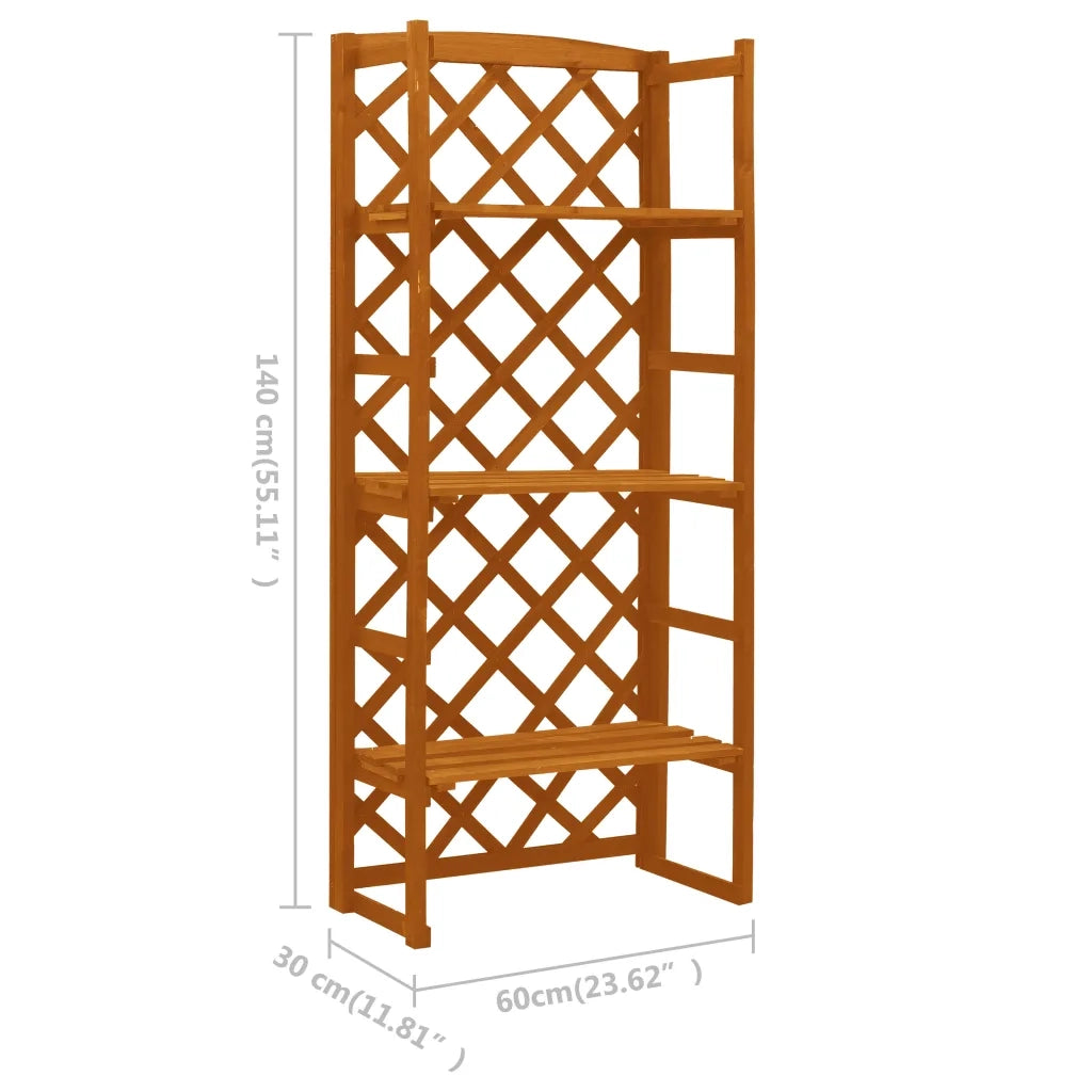 Fioriera con Traliccio Arancione 60x30x140 cm Massello di Abete cod mxl 64368