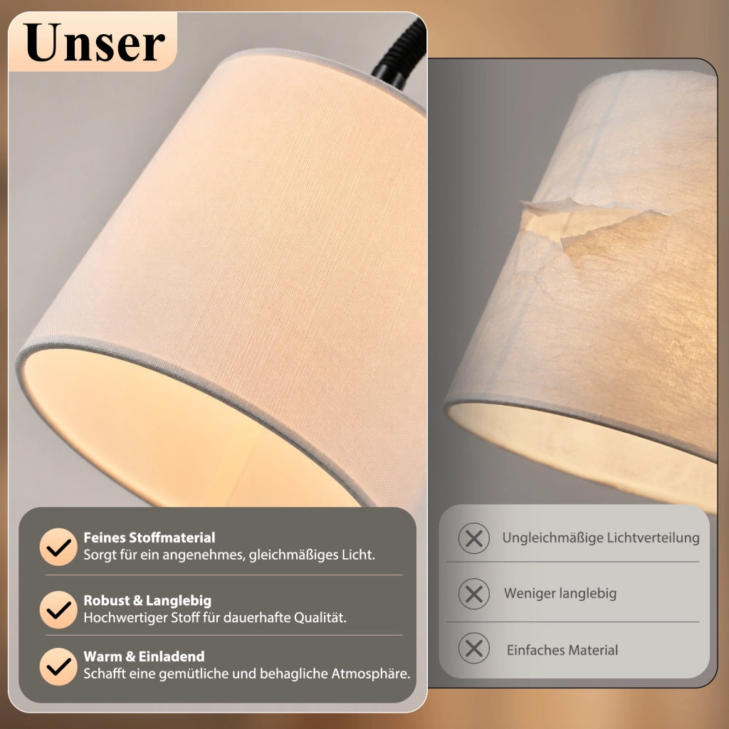 ZMH Lampada da Terra 160cm Paralume Beige Orientabile 360¡ã Interruttore a Pedale E27 Moderna per Guardaroba