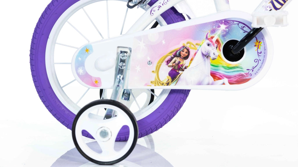 UNICORN ACADEMY 16", bicicletta per bambini, adatta ad etÃƒÂ  tra i 5 e i 7 anni, per altezza tra 105 e 135 cm, con