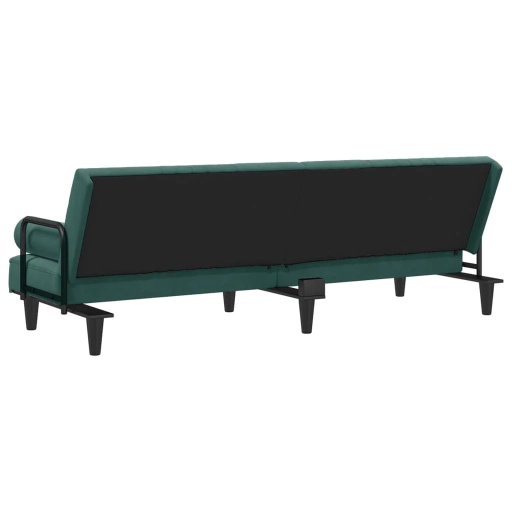 Divano letto con braccioli velluto verde scuro 02_0019839