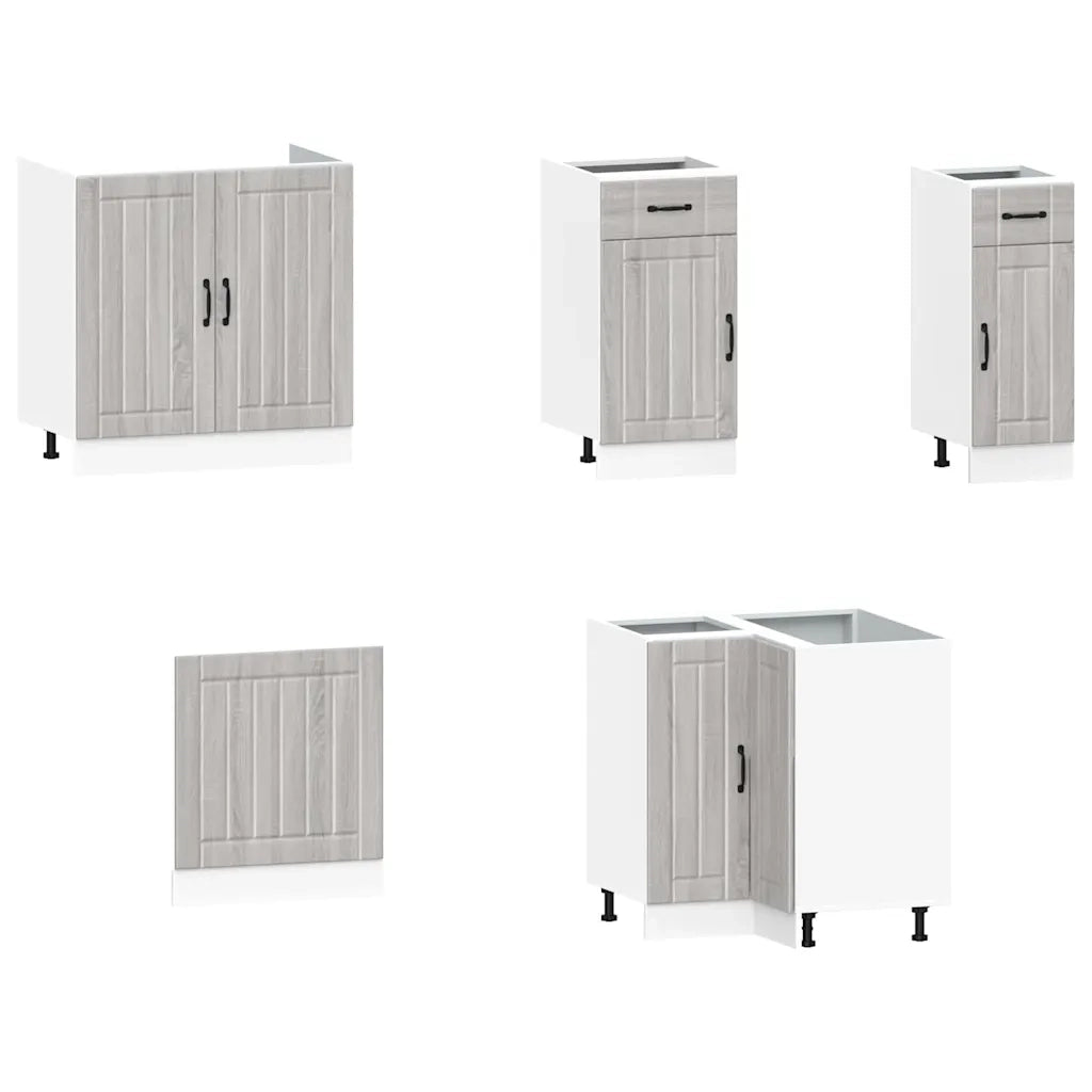 Set Mobili da Cucina 11 pz Lucca Grigio Sonoma in Truciolato 3314957