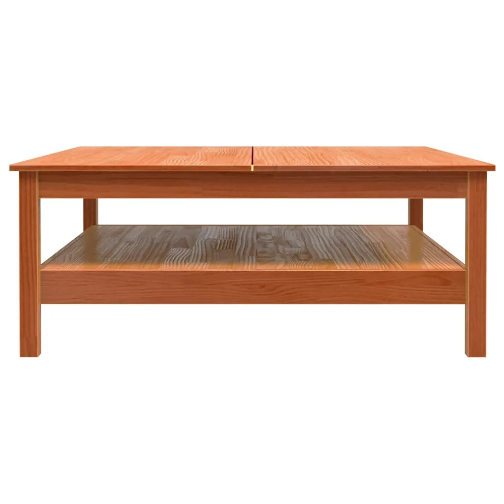 Tavolino da Salotto-Tavolino da soggiorno-Tavolo Marrone Cera Legno Massello di Pino 484167