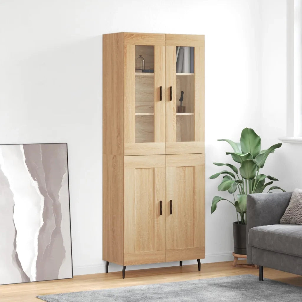Credenza Rovere Sonoma 69,5x34x180 cm in Legno Multistrato 3198356