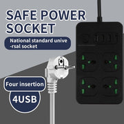 Stopcontatto con porta USB e porta Type C, adatto per uso domestico e ufficio, scatola di presa rotonda, finitura nera 1