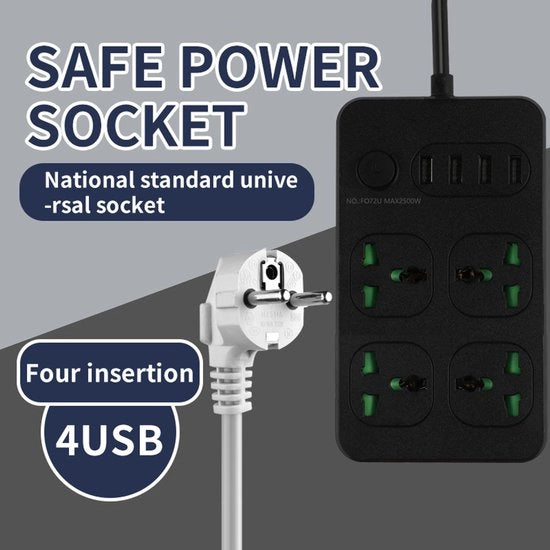 Stopcontatto con porta USB e porta Type C, adatto per uso domestico e ufficio, scatola di presa rotonda, finitura nera 1