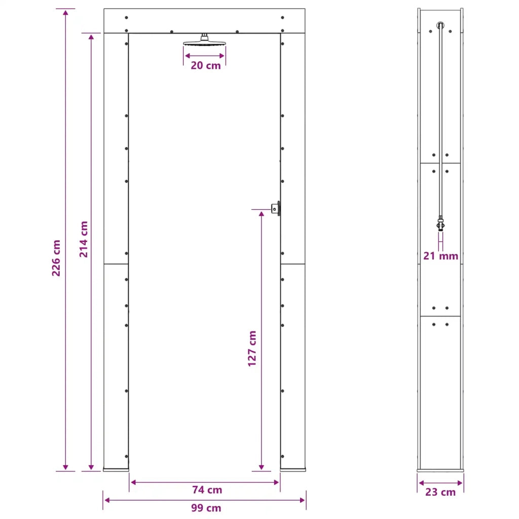 Doccia da esterno 226 cm Naturale 886338