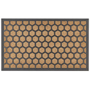Zerbino in poliestere naturale con fondo in gomma nera antiscivolo 45 x 75 cm Stampa pettine di miele Decorazione moderna per interni