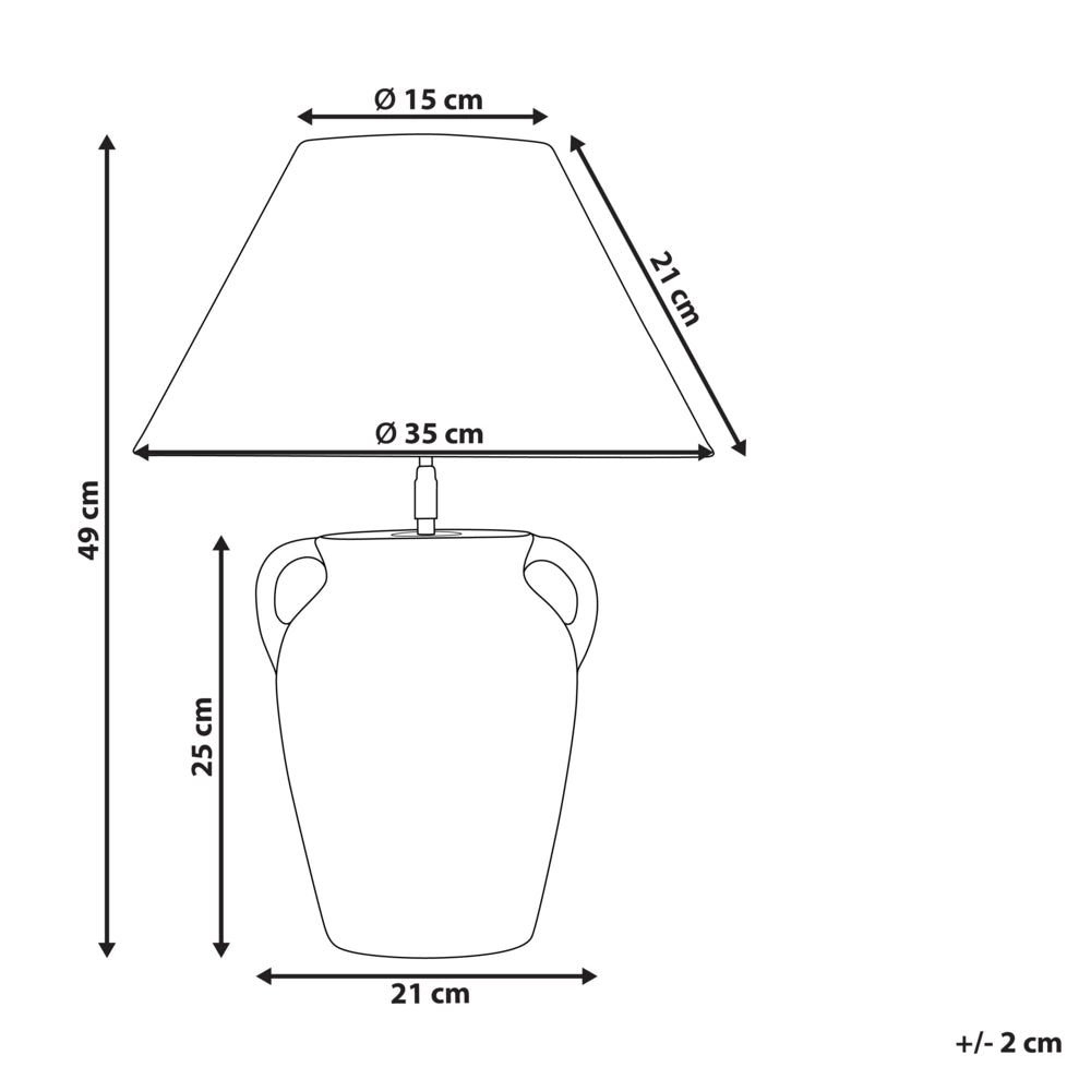 Lampada da tavolo con base in ceramica grigia Paralume a cono regolabile in lino Design moderno e minimalista Soggiorno Camera da letto