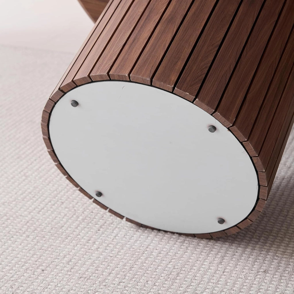 GrandCA HOME Tavolo da Pranzo Rotondo, Tavolo da Cucina Moderno 120 cm, Tavolo da Pranzo con Base Rotonda in Legno, Grande Scrivania in MDF per 4-6, Marrone Scuro