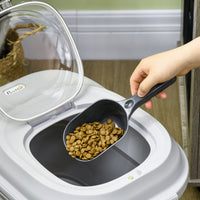 Contenitore Crocchette Cani Ermetico 5-25L con Ruote e Deumidificatore Grigio