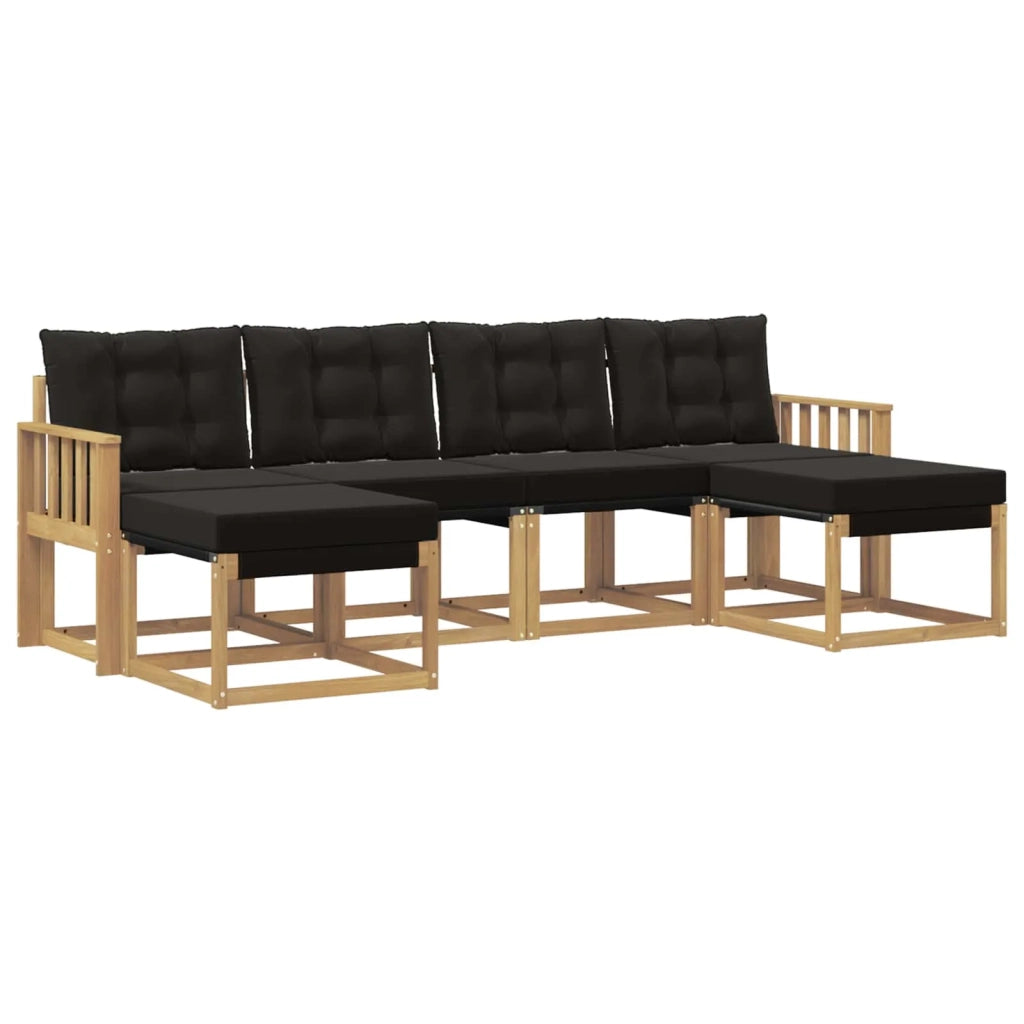Set di divani da esterno 6 pz Bianco e Nero 3389738