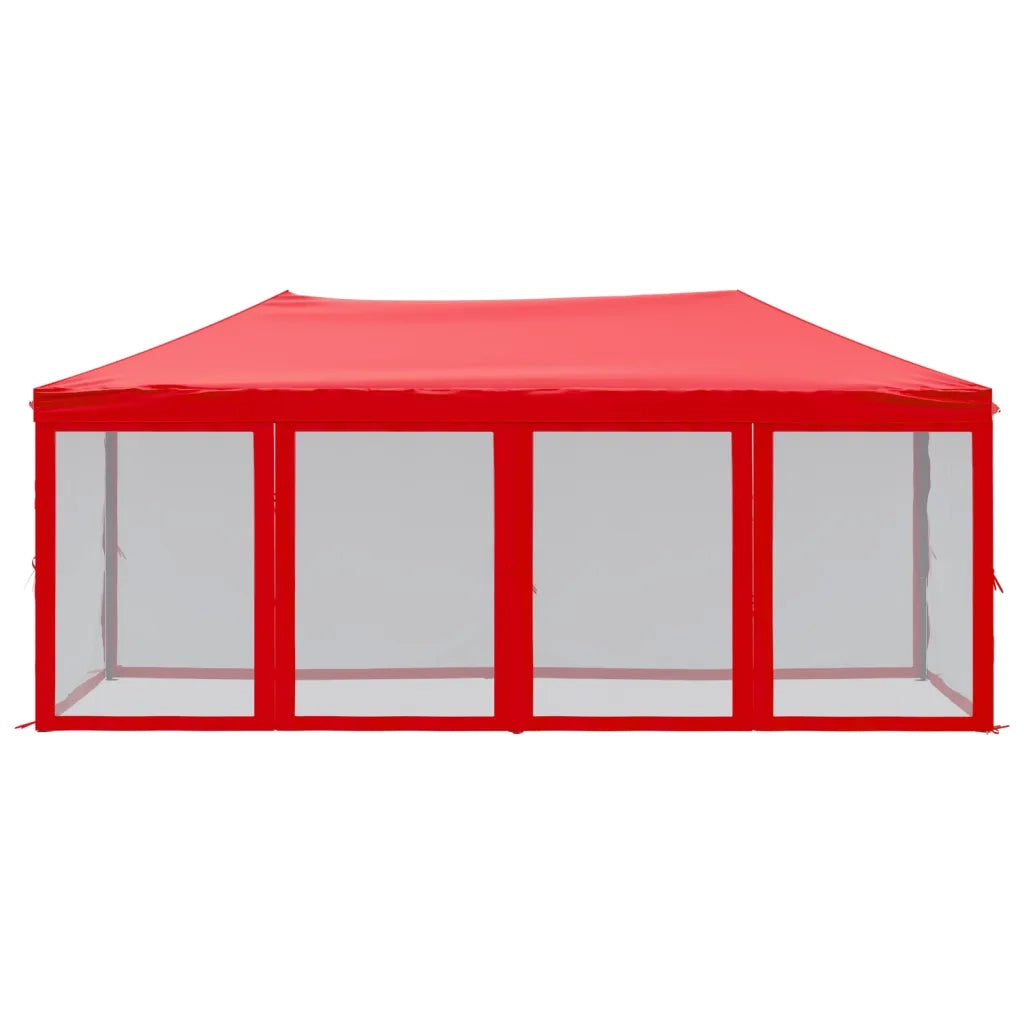Tenda per Feste Pieghevole con Pareti Laterali-Tenda Gazebo Rosso 3x6 m 376295