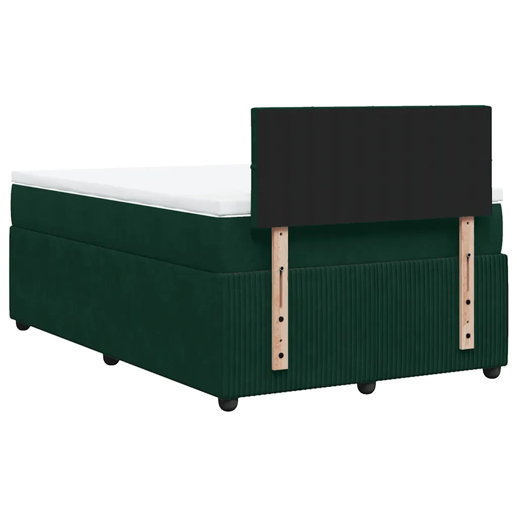 Giroletto a Molle con Materasso Verde Scuro 120x190 cm Velluto 3289989