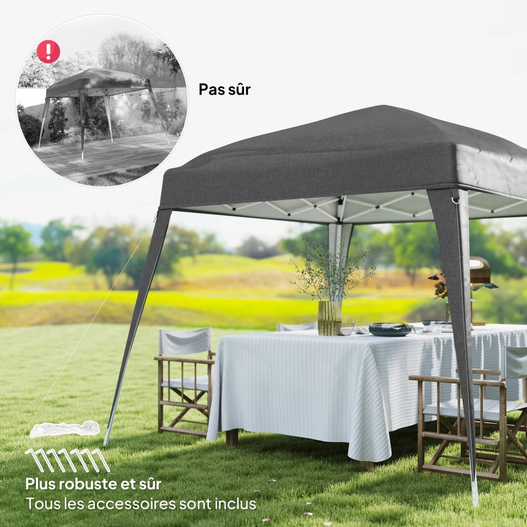 Tonnelle da Giardino 3x3m Pieghevole ¨C Zephmum ¨C Grigio Acciaio Polyester